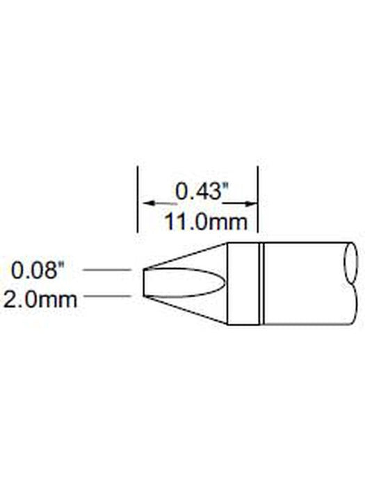 Metcal Tip Chisel 2mm (0.079 In) SCV-CH20 METCAL - Micks Gone Bush