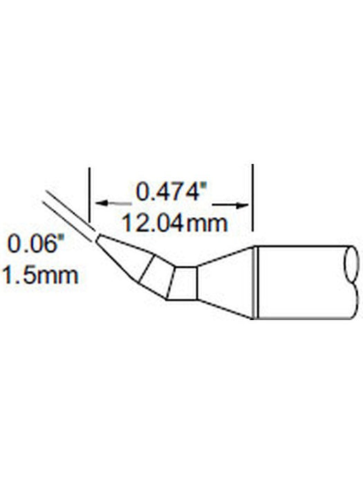 Metcal Cartridge, Chisel Bent 30, 1.5mm (0.059 In) SFP-CHB15 METCAL - Micks Gone Bush