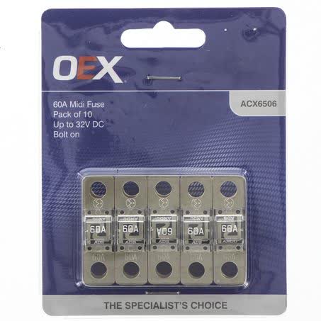 OEX Midi Fuse 60A Bolt On Pack Of 10 ACX6506 FUSE OEX - Micks Gone Bush