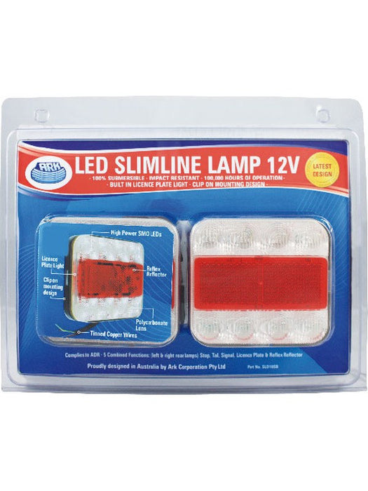 ARK LED Stop/Tail/Indicator Lamp 12V with Reflector Licence Plate SLD10SB ARK - Micks Gone Bush