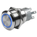 Hella Push Button Switch Latching On/off Stainless Blue LED Ring 12V 8HG958455011 SWITCH HELLA - Micks Gone Bush