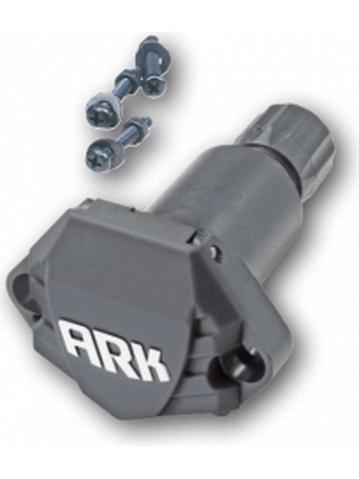 ARK 7 Pin Small Round Trailer Socket Plastic Black Lid SP70 ARK - Micks Gone Bush