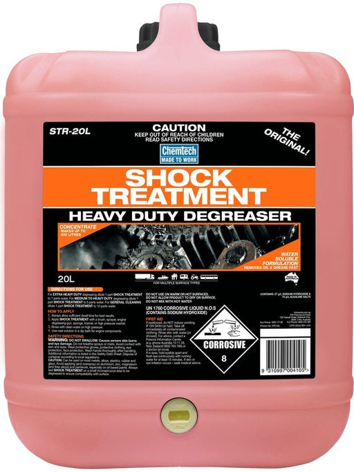 Chemtech Shock Treatment Heavy Duty Biodegradable Degreaser 20L STR-20L CHEMTECH - Micks Gone Bush