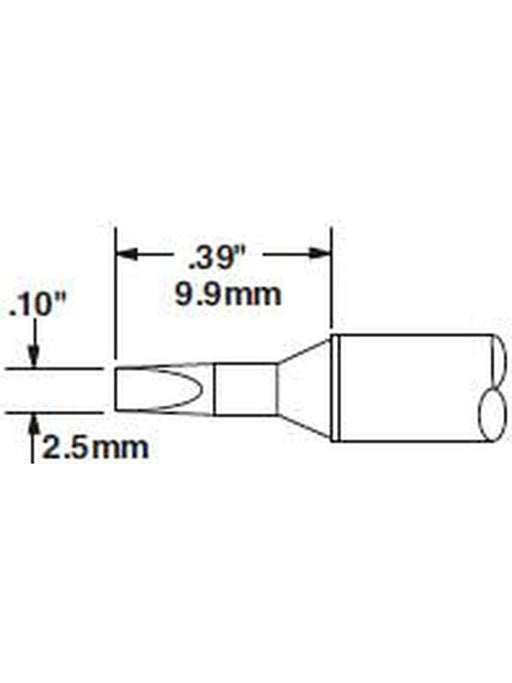 Metcal Cartridge Chisel 2.5mm (0.1 In) 30DEG STTC-036 METCAL - Micks Gone Bush
