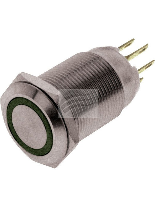 Jaylec Push Button Switch Green LED 12/24V 5Amp [ref Narva 60075BL] SW3911 Switches & Controls Jaylec - Micks Gone Bush
