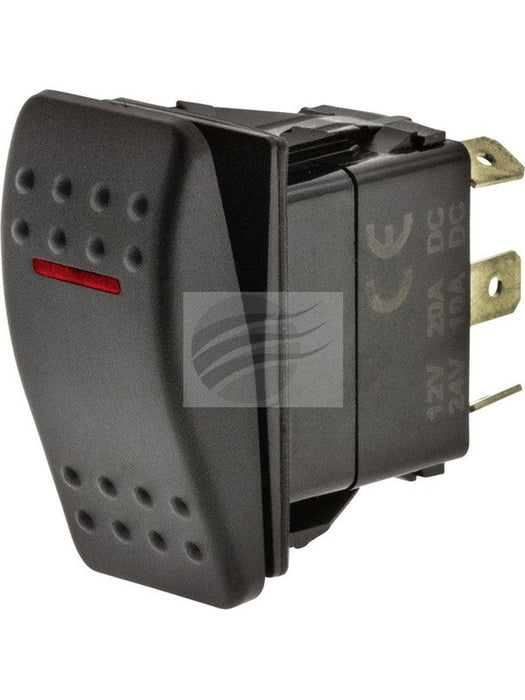 Jaylec Switch Rocker Sealed On/Off 12/24V 20A @ 12V 10A @24V Red LED SW8368 Electrical Switches Jaylec - Micks Gone Bush