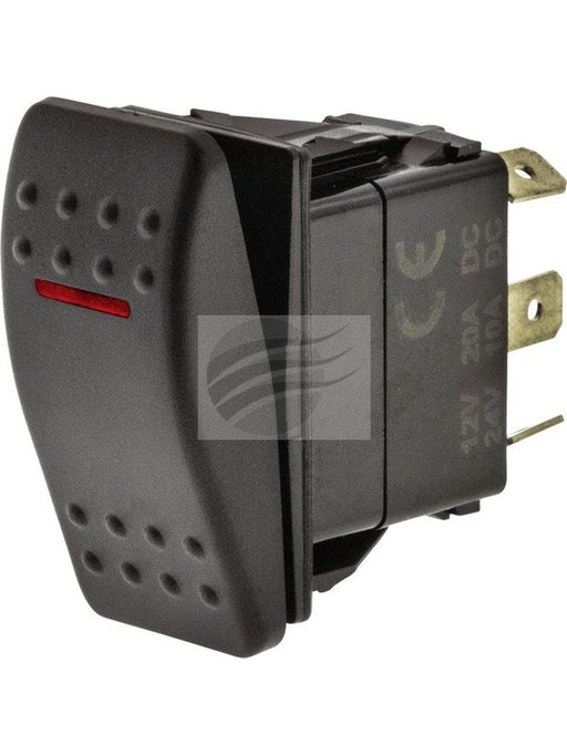 Jaylec Switch Rocker Sealed Mom On/Off 12/24V 20A @ 12V Red LED SW8370 Electrical Switches Jaylec - Micks Gone Bush