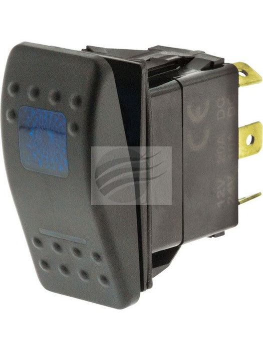Jaylec Switch Rocker Sealed On/On 12/24V 20A @ 12V 10A @24V Blue LED SW8376 Electrical Switches Jaylec - Micks Gone Bush