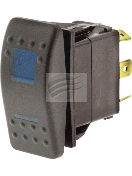 Jaylec Switch Rocker Sealed Mom On/Off/Mom On 12/24V 20A Blue LED SW8380 Electrical Switches Jaylec - Micks Gone Bush