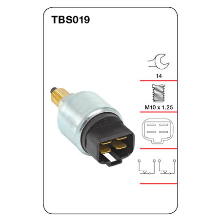 Tridon Stop Light Switch TBS019 M10 X 1.25 Dual Normally Closed SWITCH TRIDON - Micks Gone Bush