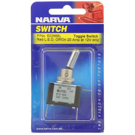 Narva Toggle Switch Off/on Spst Red LED 20A 12V 60288BL SWITCH NARVA - Micks Gone Bush