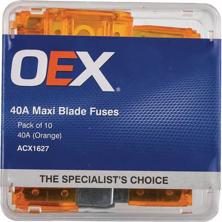 OEX Maxi Blade Fuse 40A Orange Pack Of 10 Part No. ACX1627 FUSE OEX - Micks Gone Bush