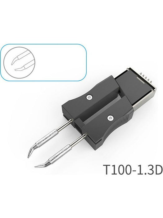 Atten 100W Integrated Heater 1.3mm Chisel Bent Tweezer Tip For GT T100-1.3D Atten - Micks Gone Bush