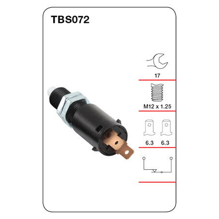 Tridon Stop Light Switch TBS072 M12 X 1.25 Normally Closed SWITCH TRIDON - Micks Gone Bush