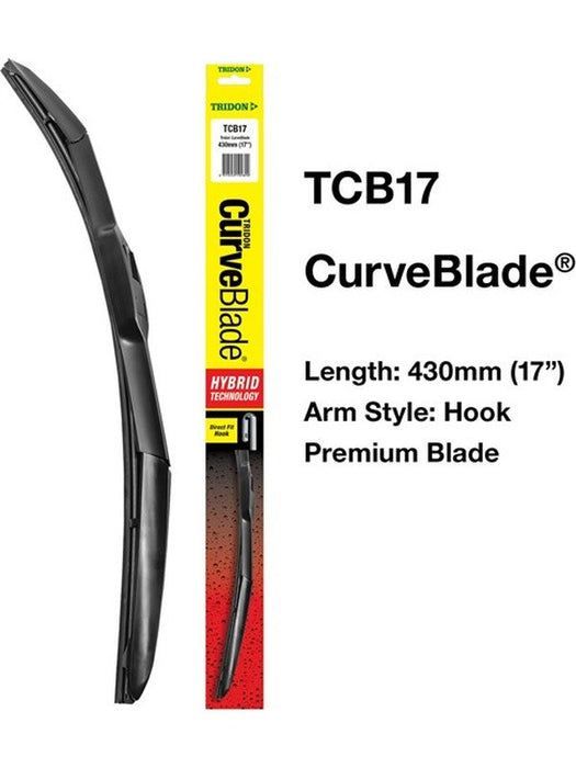 Tridon Wiper Blade Curveblade 17In 430mm Hook TCB17 Tridon - Micks Gone Bush
