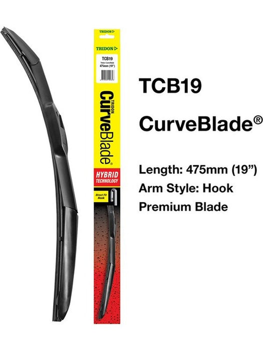 Tridon Wiper Blade Curveblade 19In 475mm Hook TCB19 Tridon - Micks Gone Bush