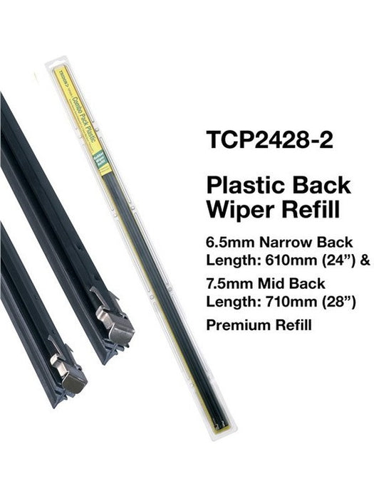 Tridon Wiper Blade Refill Plastic Combo Pack of 2 TCP2428-2 Tridon - Micks Gone Bush