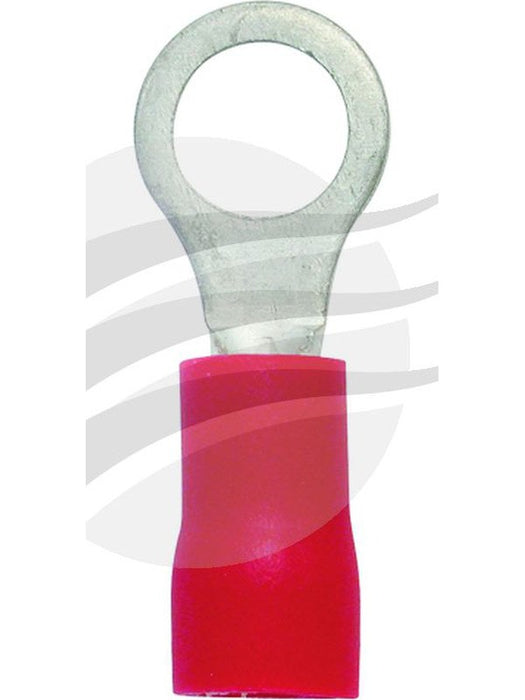Jaylec Pck 100 Ring Terminal 5mm Insul Pvc Copper Sleeve Red TE1105 Ring Terminals Jaylec - Micks Gone Bush