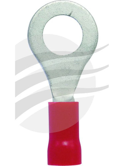 Jaylec Pck 100 Ring Terminal 6mm Insul Pvc Copper Sleeve Red TE1106 Ring Terminals Jaylec - Micks Gone Bush