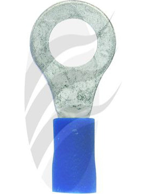 Jaylec Pack 100 Ring Terminal 6mm Blue - Insul Pvc Copper Sleeve Double TE1206 Ring Terminals Jaylec - Micks Gone Bush