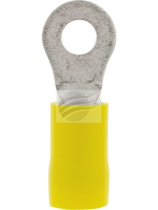 Jaylec Pack 10 Ring Terminal 4mm Insul Pvc Double Crimp Yellow TE1504BL Ring Terminals Jaylec - Micks Gone Bush