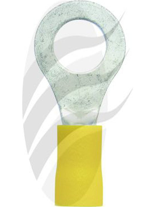 Jaylec Pck 50 Ring Terminal 8mm Insul Pvc Copper Sleeve Yellow TE1508 Ring Terminals Jaylec - Micks Gone Bush