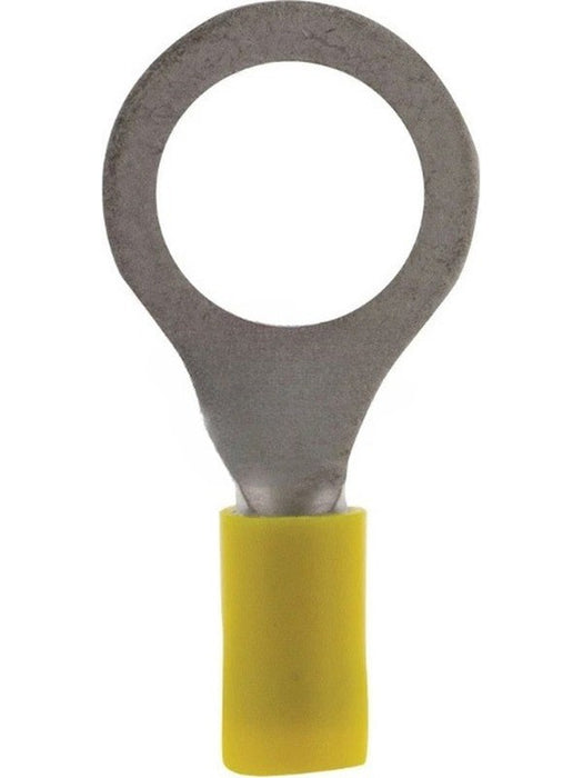 Jaylec Pack 50 Ring Terminal 12mm Insul Pvc Double Crimp Yellow TE1512 Ring Terminals Jaylec - Micks Gone Bush