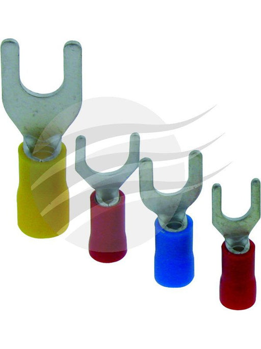 Jaylec Pack 100 Spade Terminal 4mm Insu L Pvc Std Crimp Red TE3104 Solderless Terminal Kits Jaylec - Micks Gone Bush