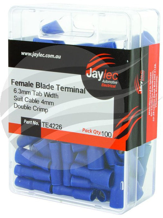 Jaylec Female Blade Terminal 6.3mm [ref Narva 56144] Pack 100 TE4226 Solderless Terminal Kits Jaylec - Micks Gone Bush