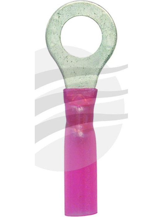 Jaylec Pck 10 Ring Terminal 6mm Waterproof Heat Shrinkable Std Crimp Red TE5116 Ring Terminals Jaylec - Micks Gone Bush