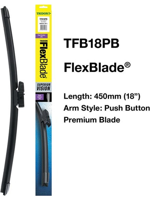 Tridon Wiper Tridon FlexBlade Push Button 450mm 18In TFB18PB Tridon - Micks Gone Bush