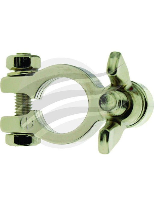 Jaylec Battery Terminal Pos 5/16" Stud & Wingnut Solid Brass Nickel TL0013 Battery Terminals Jaylec - Micks Gone Bush