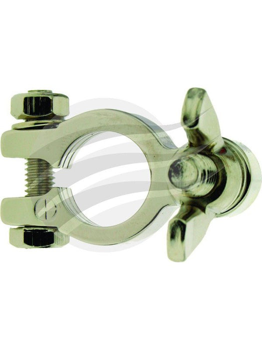 Jaylec Battery Terminal Pos 5/16" Stud & Wingnut Solid Brass Nickel TL0013 Battery Terminals Jaylec - Micks Gone Bush