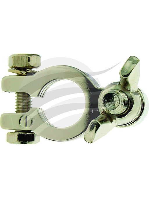 Jaylec Battery Terminal Neg 5/16" Stud & Wingnut Solid Brass Nickel TL0014 Battery Terminals Jaylec - Micks Gone Bush