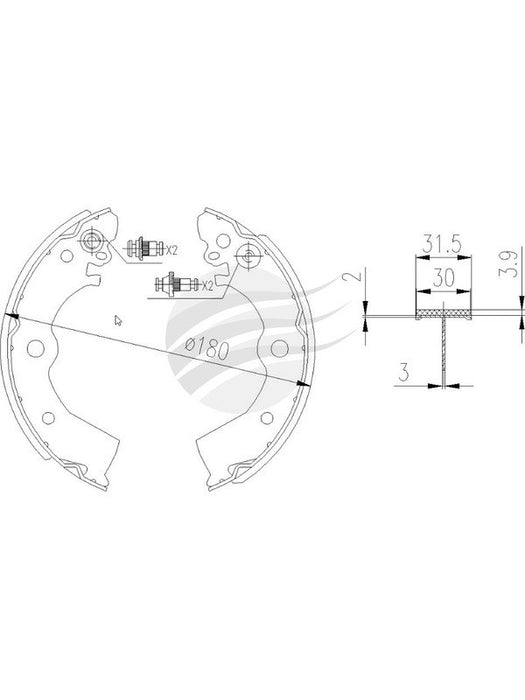Bremtec Trade-Line Ceramic Brake Shoes TLS1697 Brake Shoes Bremtec - Micks Gone Bush
