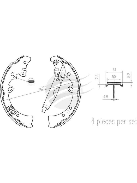 Bremtec Trade-Line Ceramic Brake Shoes TLS1832 Brake Shoes Bremtec - Micks Gone Bush