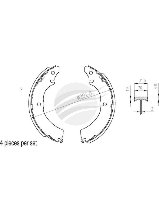 Bremtec Trade-Line Ceramic Brake Shoes For Lancer Evo 2.0L 2001-05 TLS1867 Brake Shoes Bremtec - Micks Gone Bush