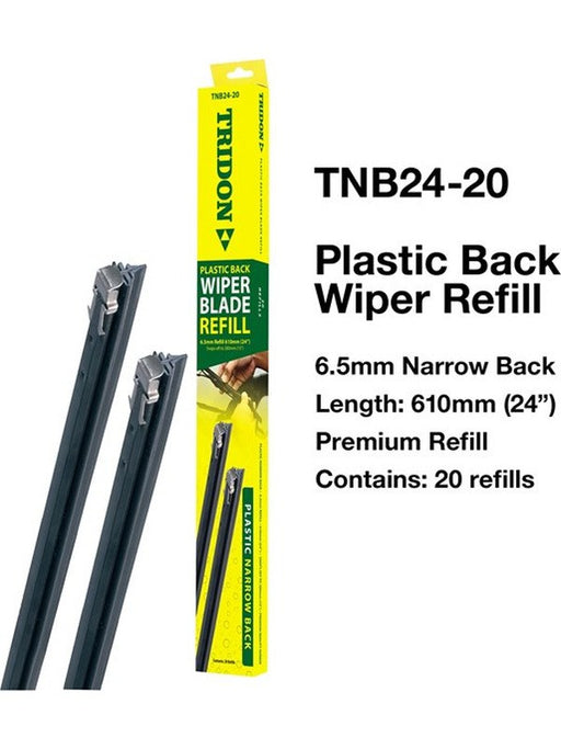 Tridon Wiper Blade Refill Plastic Narrow Back Pack of 20 TNB24-20 Tridon - Micks Gone Bush