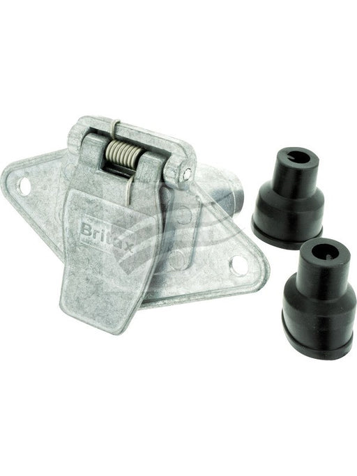 Britax 7 Pin Small Round Trailer Socket Metal [ref Narva 82032BL] TP2022 Britax - Micks Gone Bush