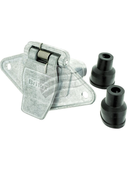 Britax 7 Pin Small Round Trailer Socket Metal [ref Narva 82032BL] TP2022 Britax - Micks Gone Bush