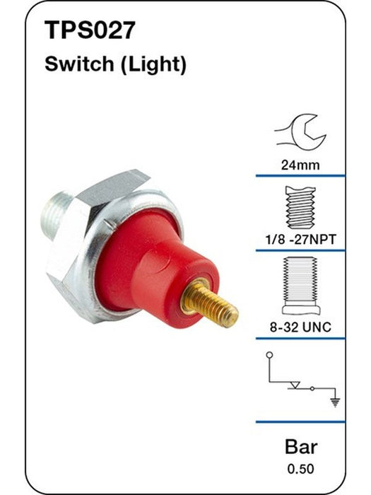 Tridon Oil Pressure Switch Light TPS027 Oil Pressure Safety Switches Tridon - Micks Gone Bush