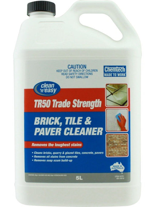 Chemtech Clean N Easy TR50 Brick Tile & Paver Cleaner 5L TR50-5L CHEMTECH - Micks Gone Bush