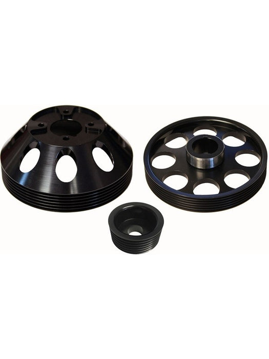 Torque Solution Lightweight WP/Crank/Alt Pulley Combo Black: For H TS-GEN-006B Torque Solution - Micks Gone Bush