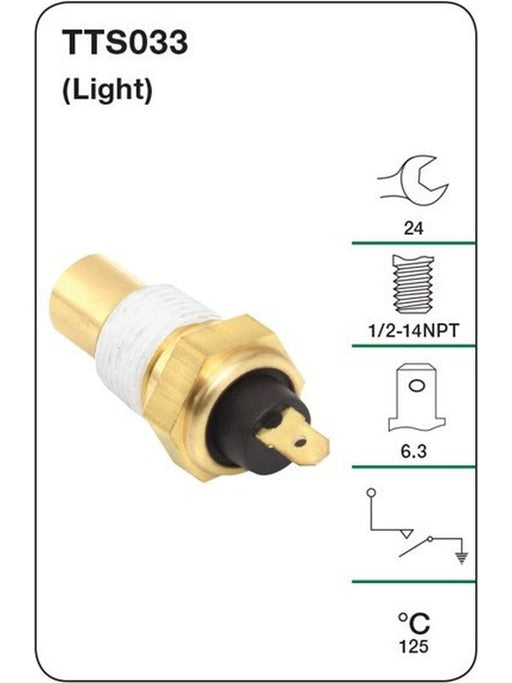 Tridon Water Temperature Switch Warning Light TTS033 Tridon - Micks Gone Bush
