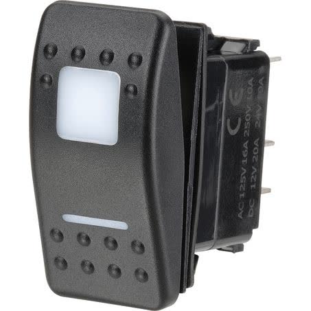 Narva Sealed Rocker Switch Off/on Spst 12V/24V Red LED 20A 63158BL SWITCH NARVA - Micks Gone Bush