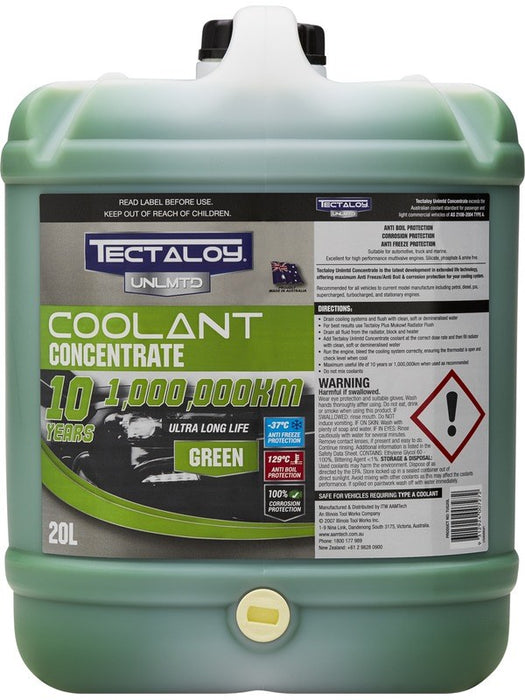 Tectaloy Unlmtd Coolant Concentrate Green Extra Long Life 20L TUG20L TECTALOY - Micks Gone Bush
