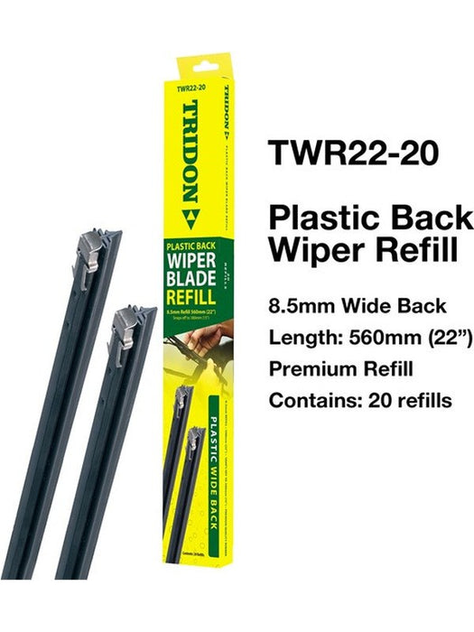 Tridon Wiper Blade Refill Plastic Wide Back Pack of 20 TWR22-20 Tridon - Micks Gone Bush