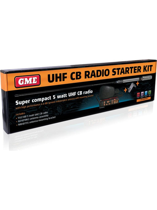 GME Original UHF Radio+Ae4018K2 6.6Dbi Fibreglass Blk Antenna Pack TX3100VP GME - Micks Gone Bush