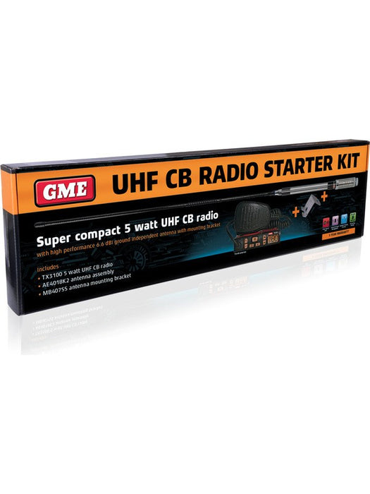 GME Original UHF Radio+Ae4018K2 6.6Dbi Fibreglass Blk Antenna Pack TX3100VP GME - Micks Gone Bush