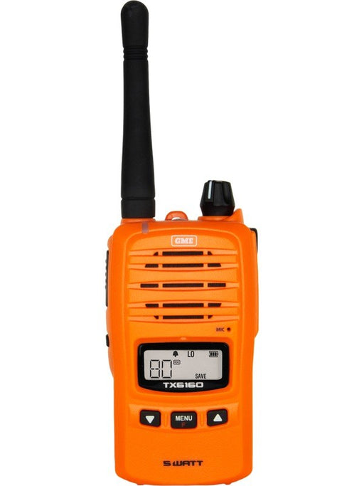 GME 5/1 Watt IP67 UHF CB Handheld Radio Blaze Orange Water Dustproof TX6160XO Radio Components GME - Micks Gone Bush